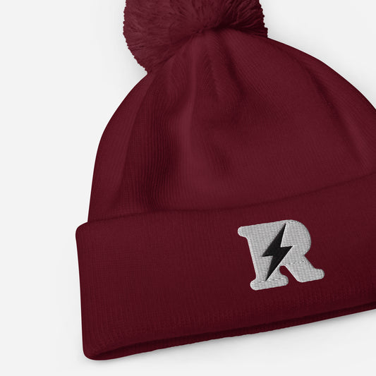 R-Bolt Logo Pom Pom Beanie